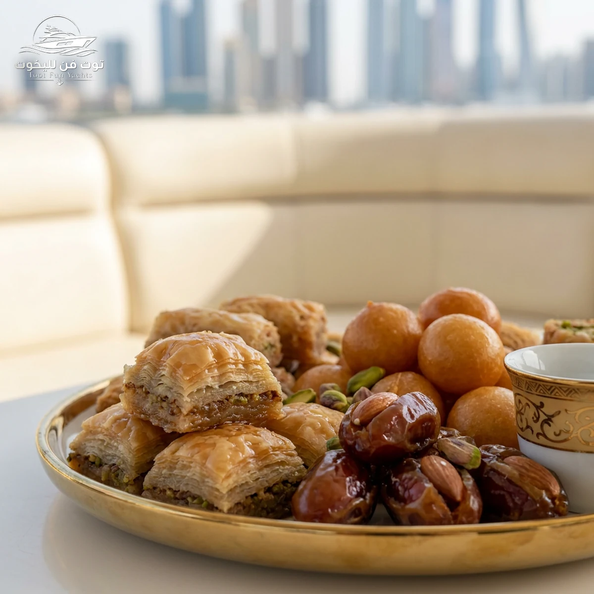 طبق حلويات عربية